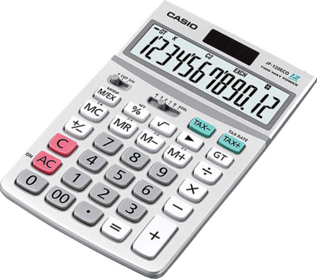 CASIO ΑΡΙΘ/ΝΗ 12Ψ ΜΠΑΤ./ΗΛ. PIZA 17.3x10.7cm 10-JF-120ECO