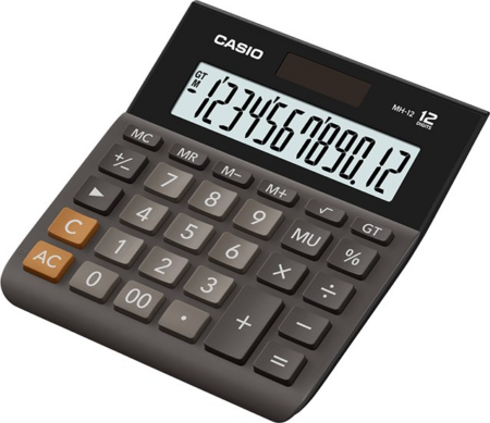 CASIO ΑΡΙΘ/ΝΗ 12Ψ ΜΠΑΤ./ΗΛ. ΡΙΖΑ 12.7x13.65cm MH-12BK