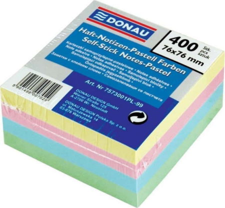 DONAU POSTIT ΚΥΒΟΣ ΧΡΩΜΑΤΙΣΤΟΣ ΑΥΤΟΚΟΛΛΗΤΟΣ PASTELL