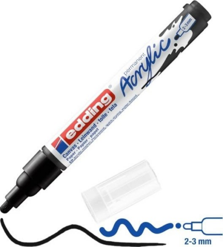 EDDING ΑΚΡΥΛΙΚΟΣ ΜΑΡΚΑΔΟΡΟΣ 2-3mm BLACK 01.5100/901