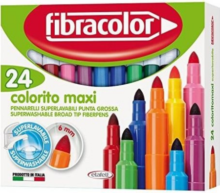 FIBRACOLOR ΜΑΡΚΑΔΟΡΟΙ ΧΟΝΤΡΟΙ COLORMAXI 24 ΧΡΩΜΑΤΩΝ 10640SW024SC