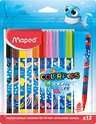 MAPED 12 ΜΑΡΚΑΔΟΡΟΙ COLOR'PEPS OCEAN ΣΕ ΔΙΑΦΑΝΗ ΘΗΚΗ 845701