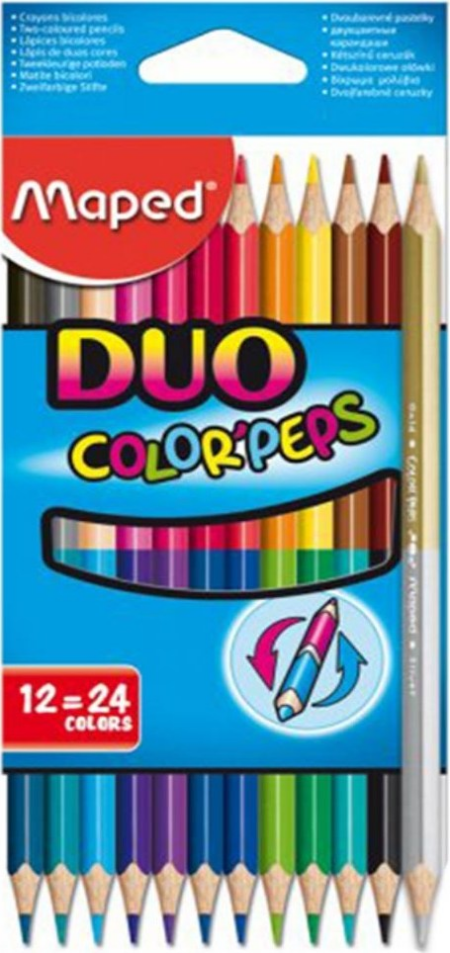 MAPED ΞΥΛΟΜΠΟΓΙΕΣ COLOR PEPS DUO ΔΙΠΛΗΣ ΟΨΗΣ 12ΤΕΜ.
