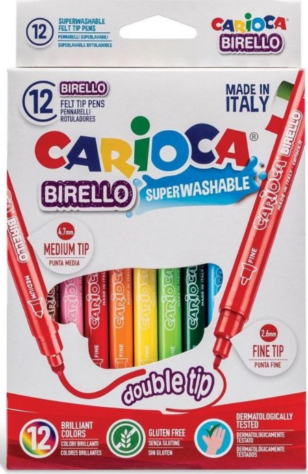 ΜΑΡΚΑΔΟΡΟΙ ΣΧΟΛΙΚΟΙ CARIOCA  ΣΕΤ 12 ΤΕΜ BIRELLO 41457