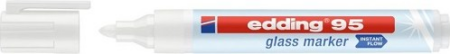 ΜΑΡΚΑΔΟΡΟΣ ΓΥΑΛΙΟΥ EDDING 95 1,5-3mm ΛΕΥΚΟ ΜΕ ΣΤΡΟΓΓΥΛΗ ΜΥΤΗ 01.95/49