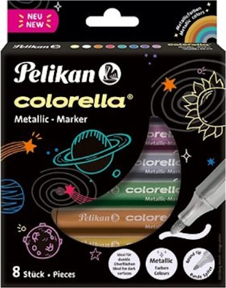 PELIKAN ΣΕΤ 8 ΜΑΡΚΑΔΟΡΟΙ ΣΧΟΛΙΚΟΙ COLORELLA METALLIC 411 818070
