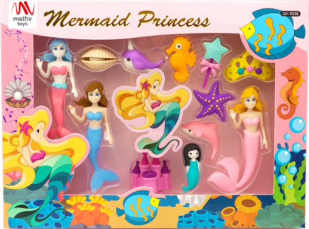 QIHAO GIFT ERASER COLLECTION ΣΕΤ ΜΕ ΓΟΜΕΣ MERMAID PRINCESS QH-8238