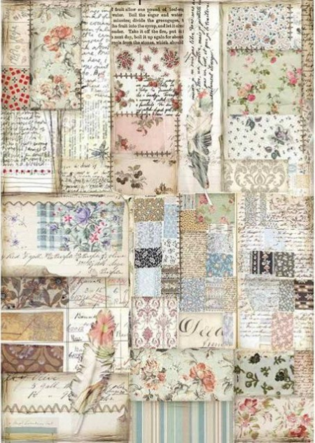 ΡΙΖΟΧΑΡΤΟ DECOUPAGE A4 PATCHWORK FEATHER 4439