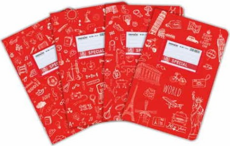ΤΕΤΡΑΔΙΟ SPECIAL DOODLES ΡΙΓΕ 17Χ25 50Φ ΚΟΚΚΙΝΟ 4302