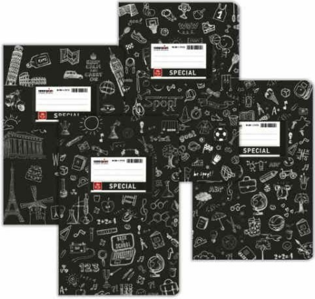 ΤΕΤΡΑΔΙΟ SPECIAL DOODLES ΡΙΓΕ 17Χ25 50Φ ΜΑΥΡΟ 4314