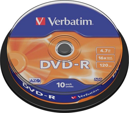 VERBATIM DVD-R 4.7GB 16X CB 43523 10Τ