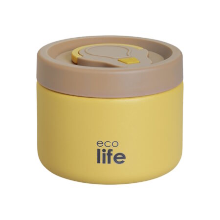 Ecolife ΦΑΓΗΤΟΔΟΧΕΙΟ ΘΕΡΜΟΣ ΣΤΡΟΓΓΥΛΟ 650ml ΚΙΤΡΙΝΟ1