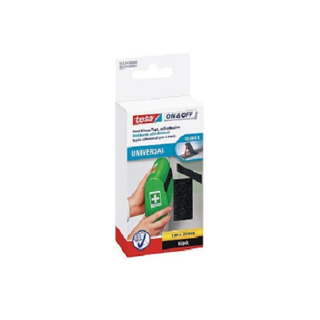 TESA ON&OFF ΑΥΤΟΚΟΛΛΗΤΗ ΤΑΙΝΙΑ UNIVERSAL ΓΕΝΙΚΗΣ ΧΡΗΣΕΩΣ 1MX20MM ΜΑΥΡΗ