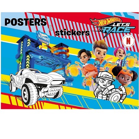 ΒΙΒΛΙΟ ΖΩΓΡΑΦΙΚΗΣ ΜΕ ΑΥΤΟΚΟΛΛΗΤΑ ΜΕΓΑΛΟ HOT WHEELS LETS RACE